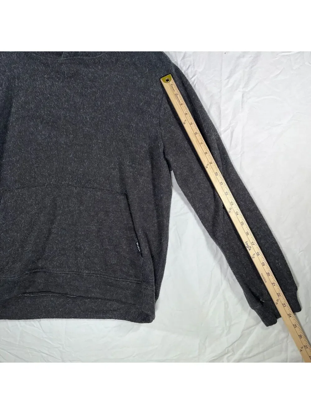 RVCA Sleepwear Men's Pullover Hoodie Size L Charcoal Gray Fleece Lounge
